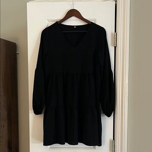 Black Ruffle Tiered Dress